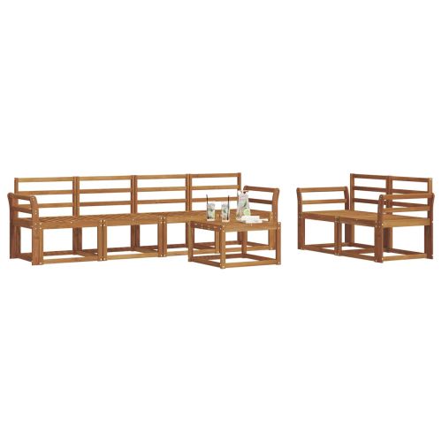Комплект дивани за открито 7 pcs Естествен