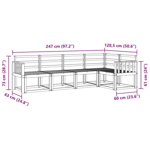 Комплект дивани за открито 5 pcs Естествен