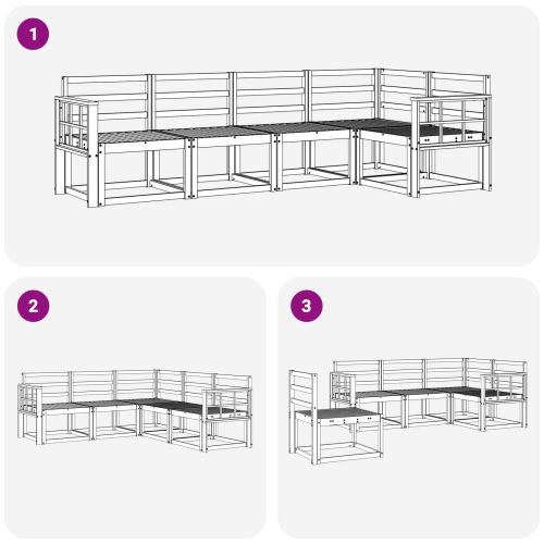 Комплект дивани за открито 5 pcs Естествен