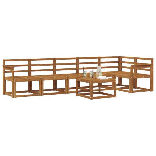 Комплект дивани за открито 7 pcs Естествен