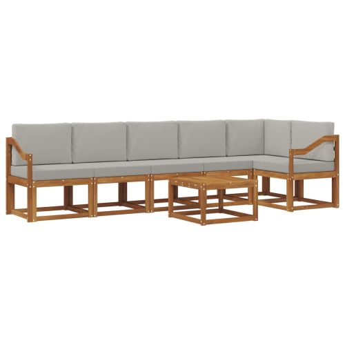 Комплект дивани за открито 7 pcs Естествено и светло сиво