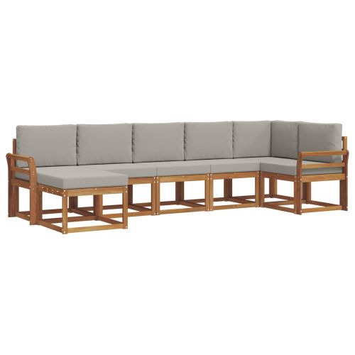Комплект дивани за открито 7 pcs Естествено и светло сиво