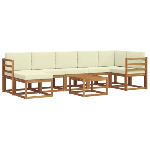 Комплект дивани за открито 8 pcs Натурален и Крема