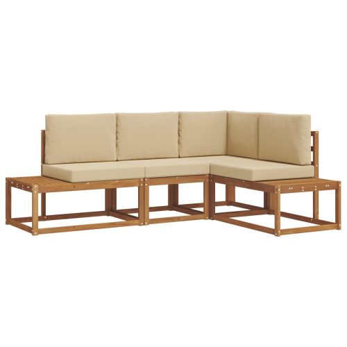 Комплект дивани за открито 4 Брой Натурален и Бежов