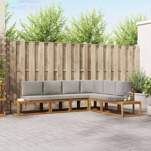 Комплект дивани за открито 6 Брой Естествено и светло сиво