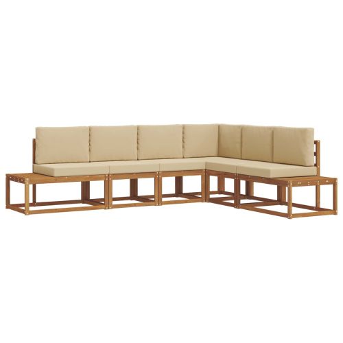 Комплект дивани за открито 6 Брой Натурален и Бежов