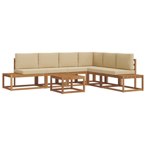 Комплект дивани за открито 7 Брой Натурален и Бежов