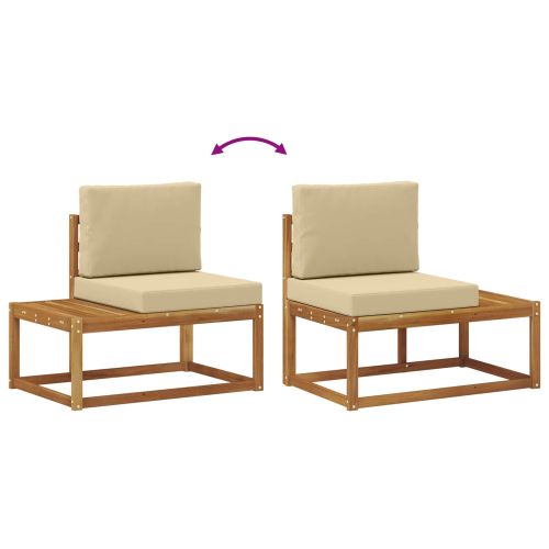 Комплект дивани за открито 7 Брой Натурален и Бежов