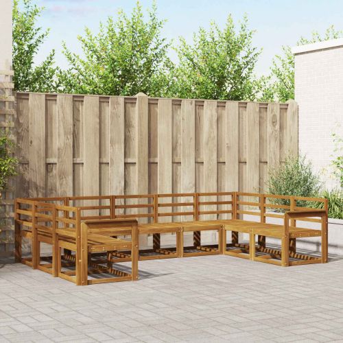 Комплект дивани за открито 9 pcs Естествен