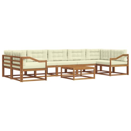 Комплект дивани за открито 8 pcs Натурален и Крема