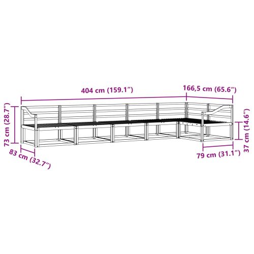 Комплект дивани за открито 6 pcs Натурално