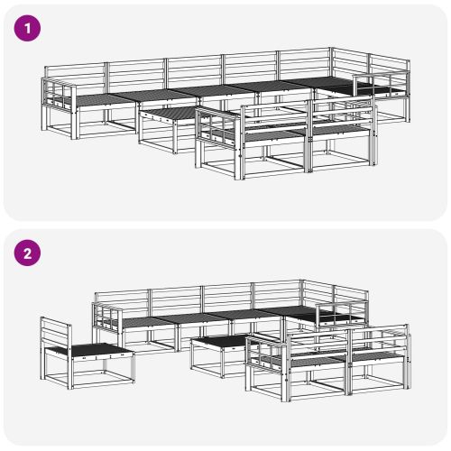 Комплект дивани за открито 9 pcs Натурално