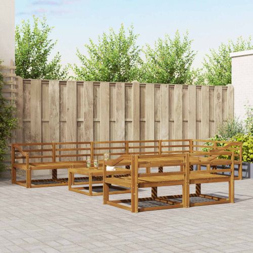 Комплект дивани за открито 9 pcs Натурално
