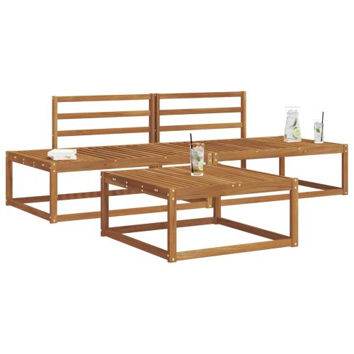 Комплект дивани за открито Естествен Солидно акациево дърво