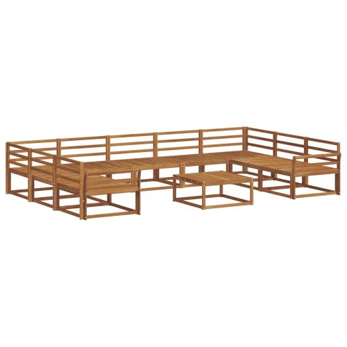 Комплект дивани за открито 10 pcs Естествен