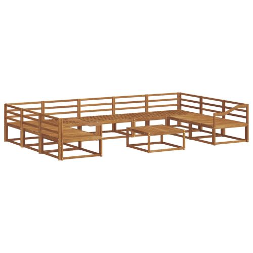 Комплект дивани за открито 10 pcs Естествен