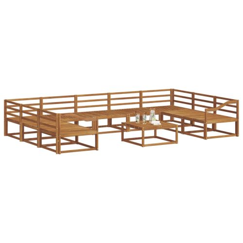 Комплект дивани за открито 10 pcs Естествен