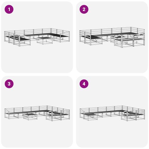 Комплект дивани за открито 10 pcs Естествен