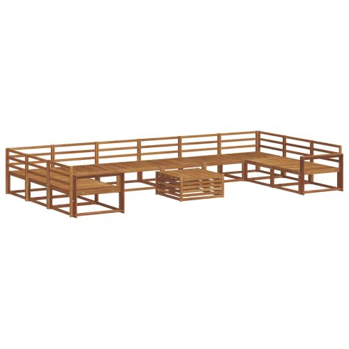 Комплект дивани за открито 11 pcs Естествен
