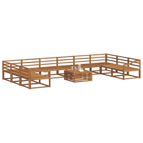 Комплект дивани за открито 11 pcs Естествен