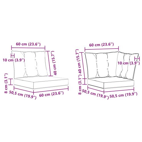 Комплект дивани за открито 9 pcs Естествено и черно