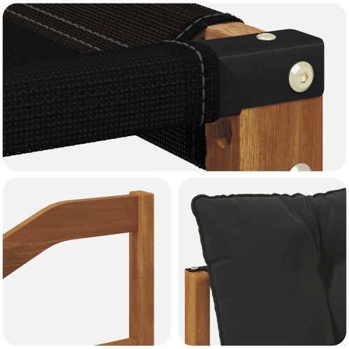 Комплект дивани за открито 9 pcs Естествено и черно