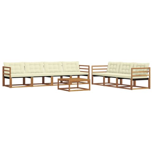 Комплект дивани за открито 8 pcs Натурален и Крема