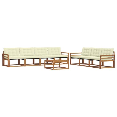 Комплект дивани за открито 8 pcs Натурален и Крема