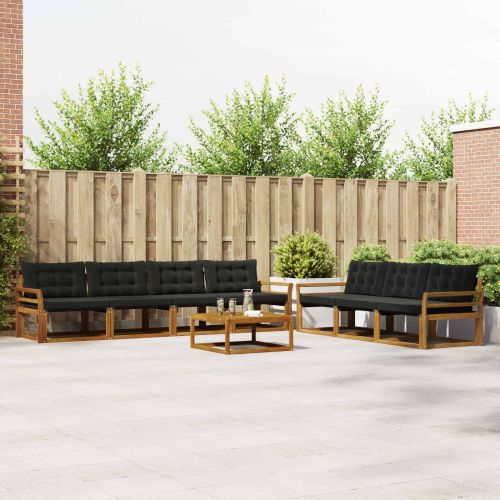 Комплект дивани за открито 8 pcs Естествено и черно