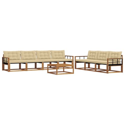 Комплект дивани за открито 8 pcs Натурален и Бежов