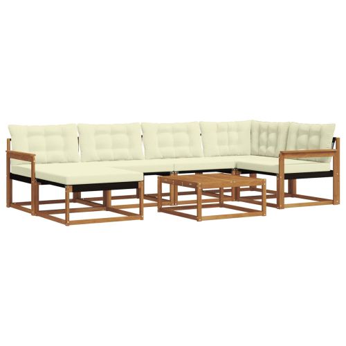 Комплект дивани за открито 19 pcs Натурален и Крема