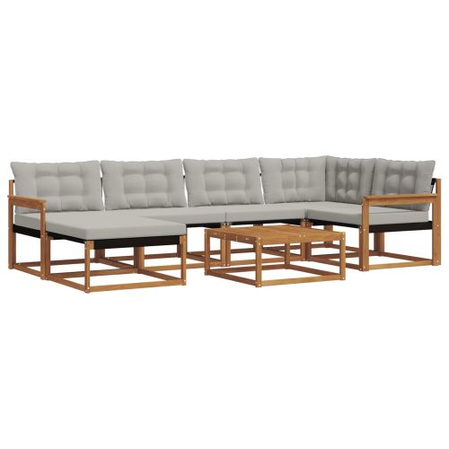 Комплект дивани за открито 7 pcs Естествено и светло сиво