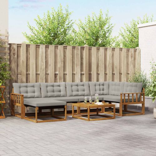 Комплект дивани за открито 7 pcs Естествено и светло сиво