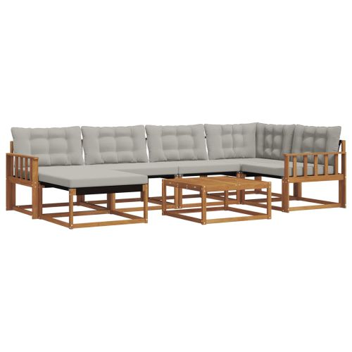 Комплект дивани за открито 7 pcs Естествено и светло сиво