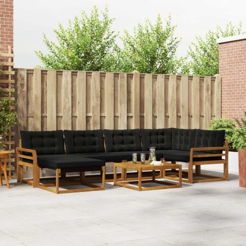 Комплект дивани за открито 19 pcs Естествено и черно