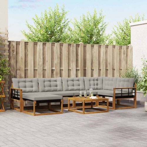 Комплект дивани за открито 7 pcs Естествено и светло сиво