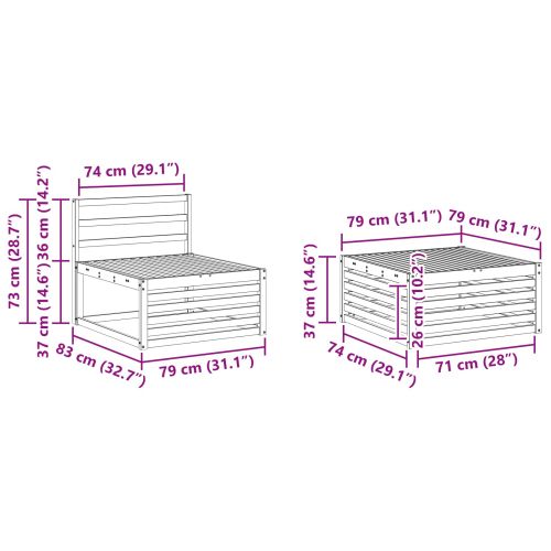Комплект дивани за открито 7 pcs Естествен