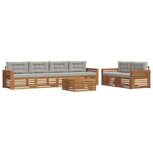 Комплект дивани за открито 7 pcs Естествено и светло сиво