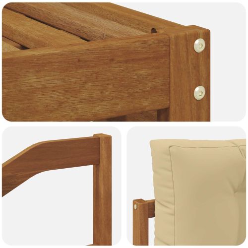 Комплект дивани за открито 5 pcs Натурален и Бежов