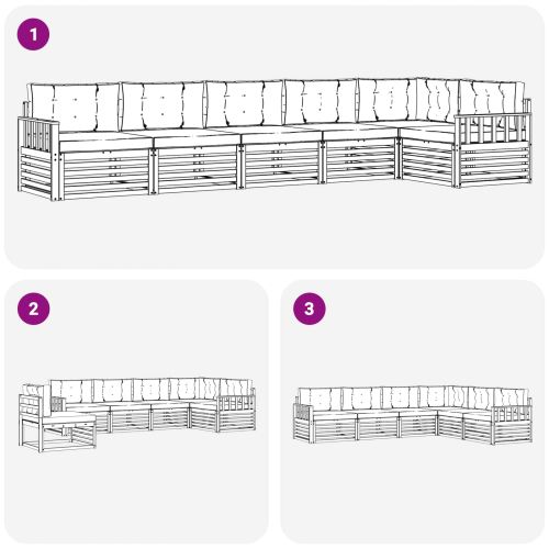 Комплект дивани за открито 6 pcs Натурален и Бежов