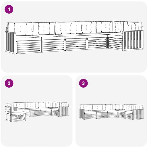 Комплект дивани за открито 6 pcs Натурален и Бежов