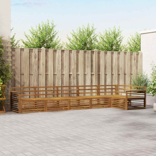 Комплект дивани за открито 6 pcs Естествен