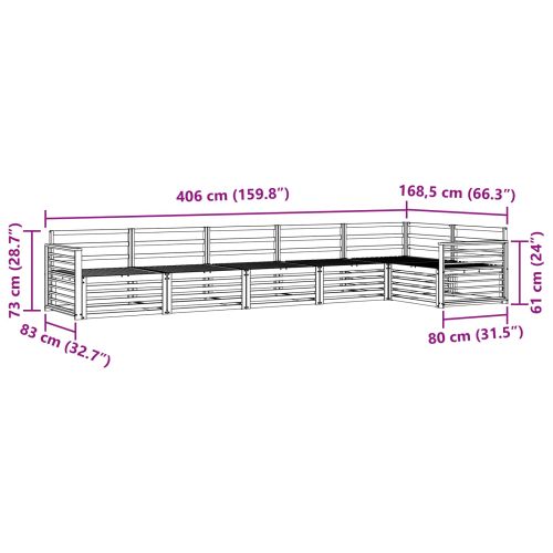 Комплект дивани за открито 6 pcs Естествен