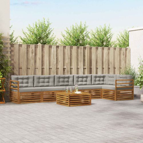 Комплект дивани за открито 7 pcs Естествено и светло сиво