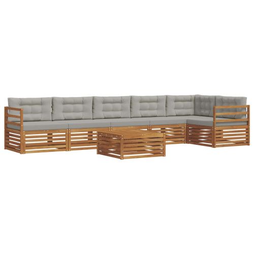 Комплект дивани за открито 7 pcs Естествено и светло сиво