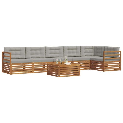 Комплект дивани за открито 7 pcs Естествено и светло сиво