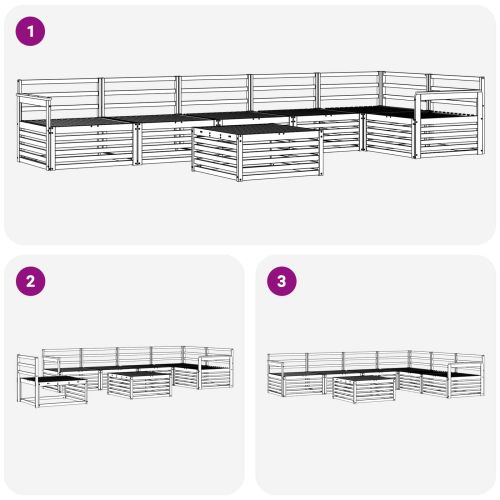 Комплект дивани за открито 7 pcs Естествен
