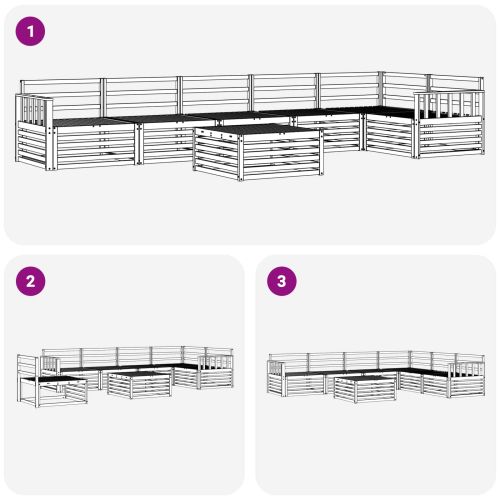 Комплект дивани за открито 7 pcs Естествен