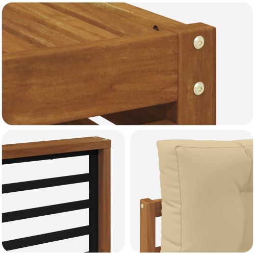 Комплект дивани за открито 7 pcs Натурален и Бежов