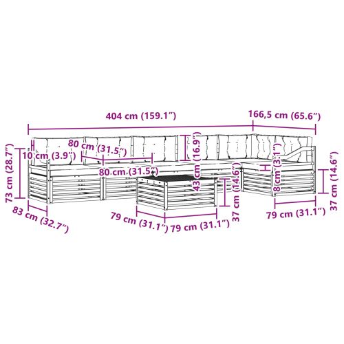 Комплект дивани за открито 7 pcs Натурален и Бежов